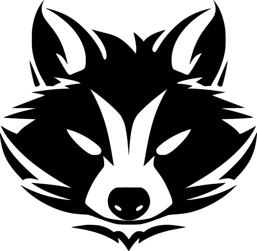 Raccoon, Minimalist and Simple Silhouette - Vector illustration
