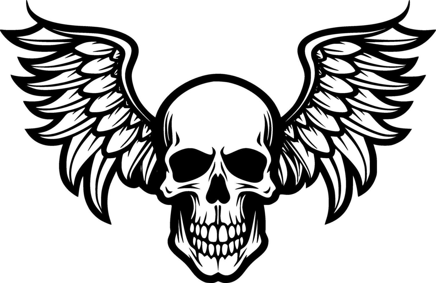 Skull With Wings - High Quality Vector Logo - Vector illustration ideal for T-shirt graphic