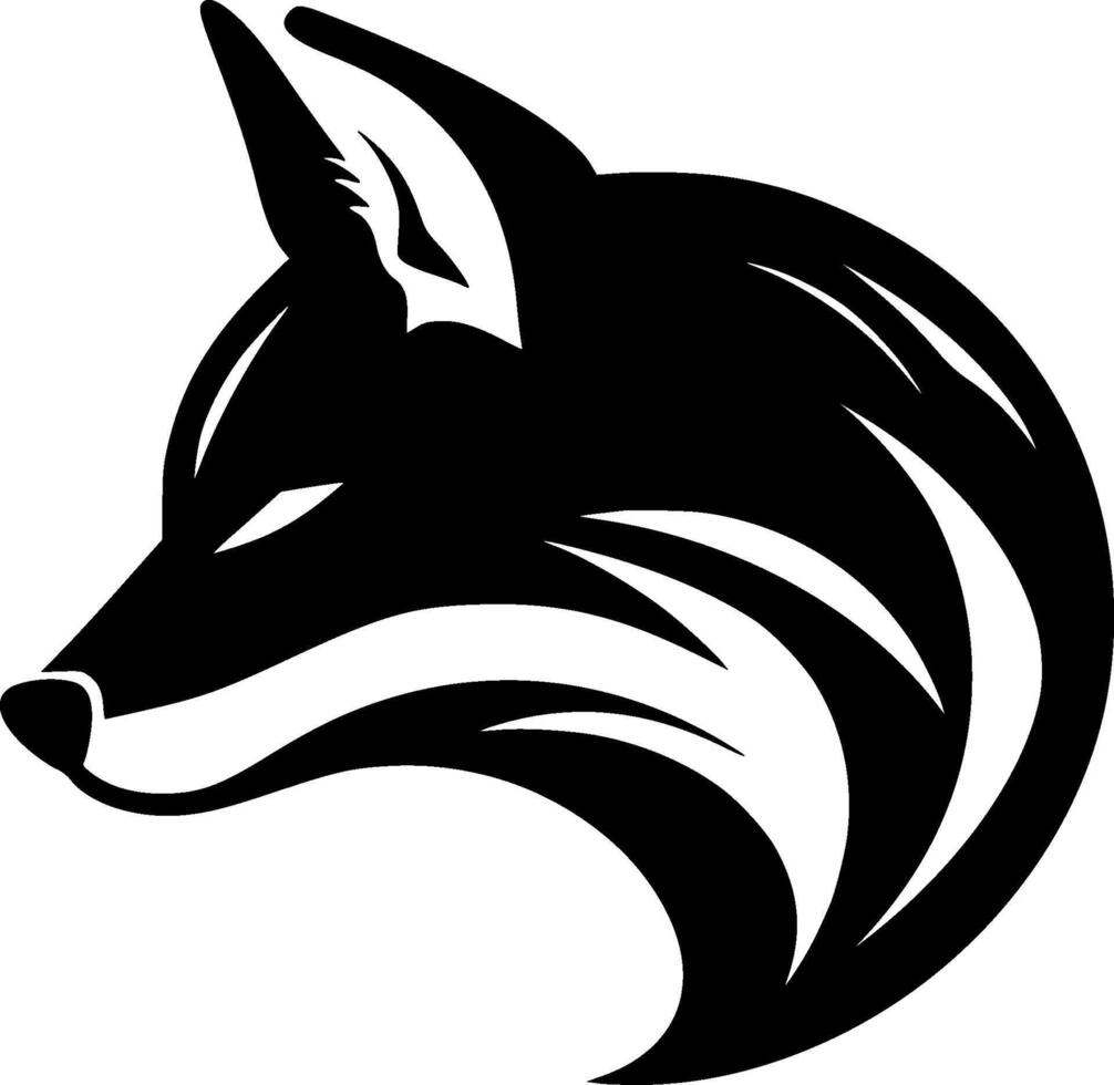 Fox, Black and White Vector illustration