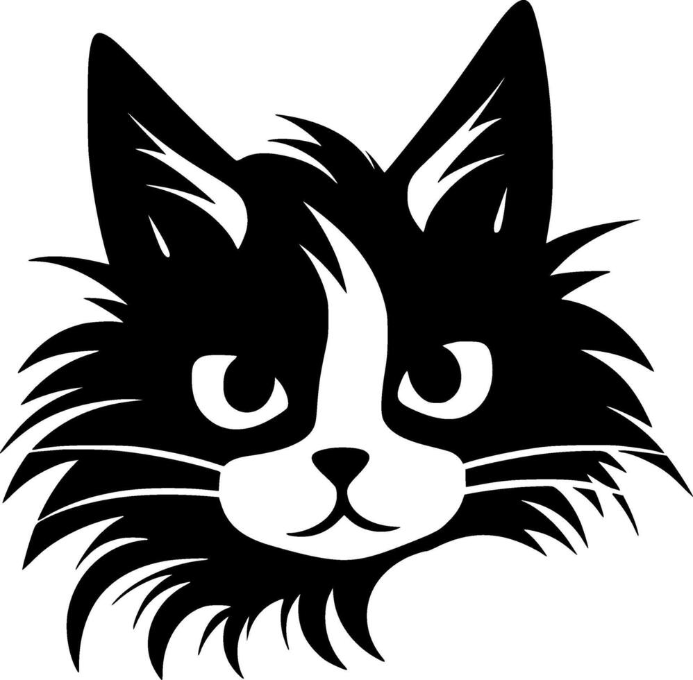 Cat - Black and White Isolated Icon - Vector illustration