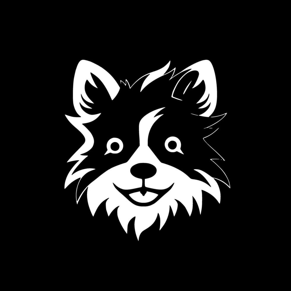 Pomeranian - Black and White Isolated Icon - Vector illustration
