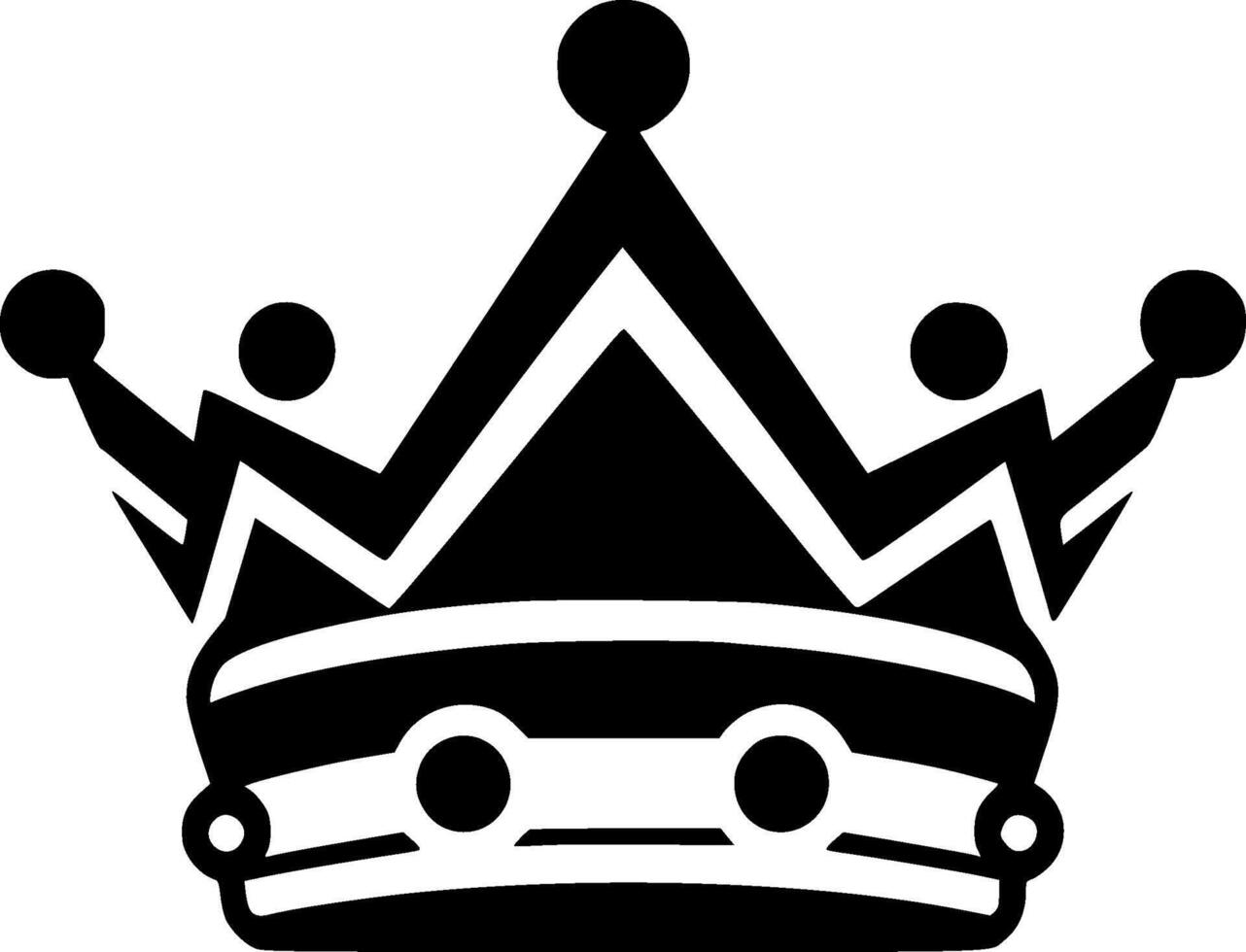 Crown - Black and White Isolated Icon - Vector illustration