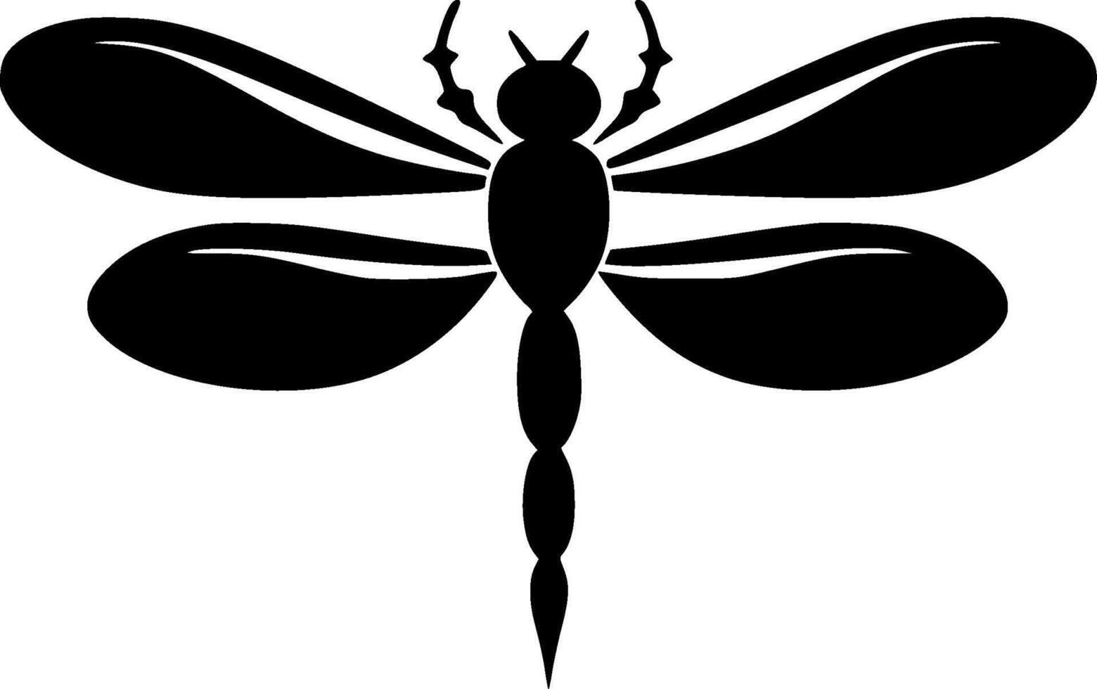 Dragonfly - Black and White Isolated Icon - Vector illustration