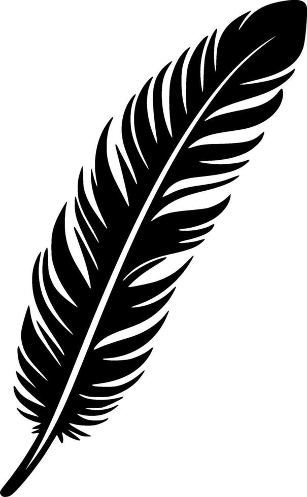 pluma - negro y blanco aislado icono - vector ilustración