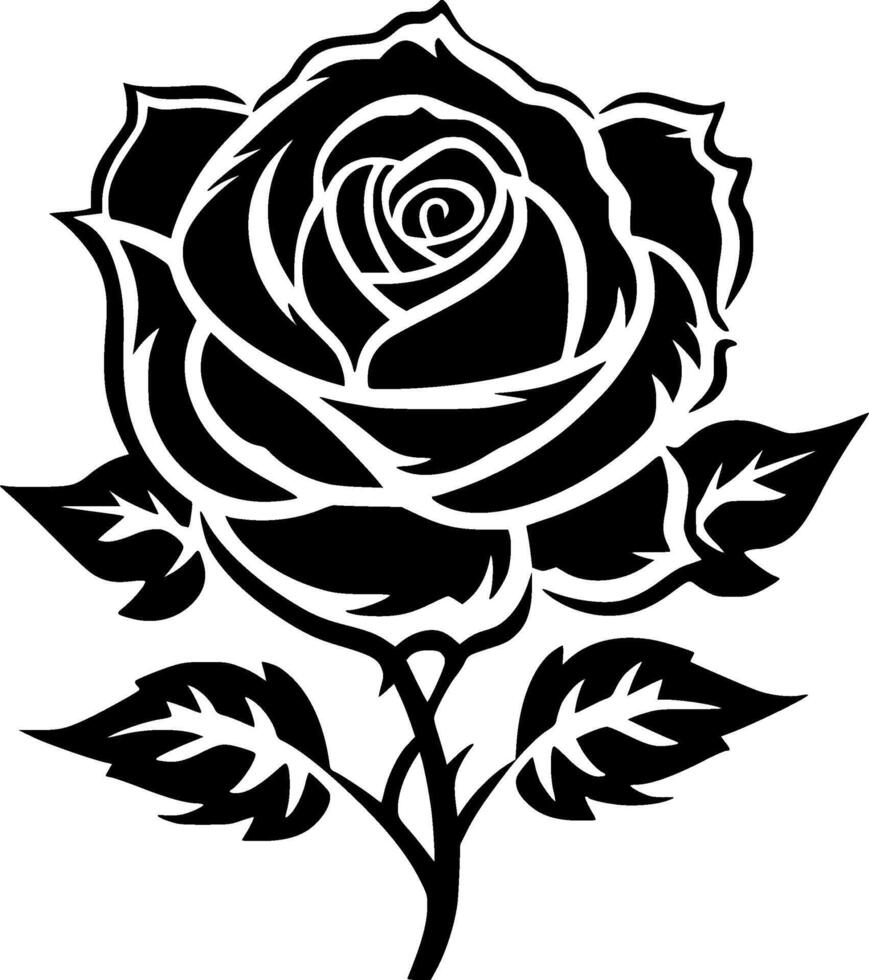 Flower - Black and White Isolated Icon - Vector illustration