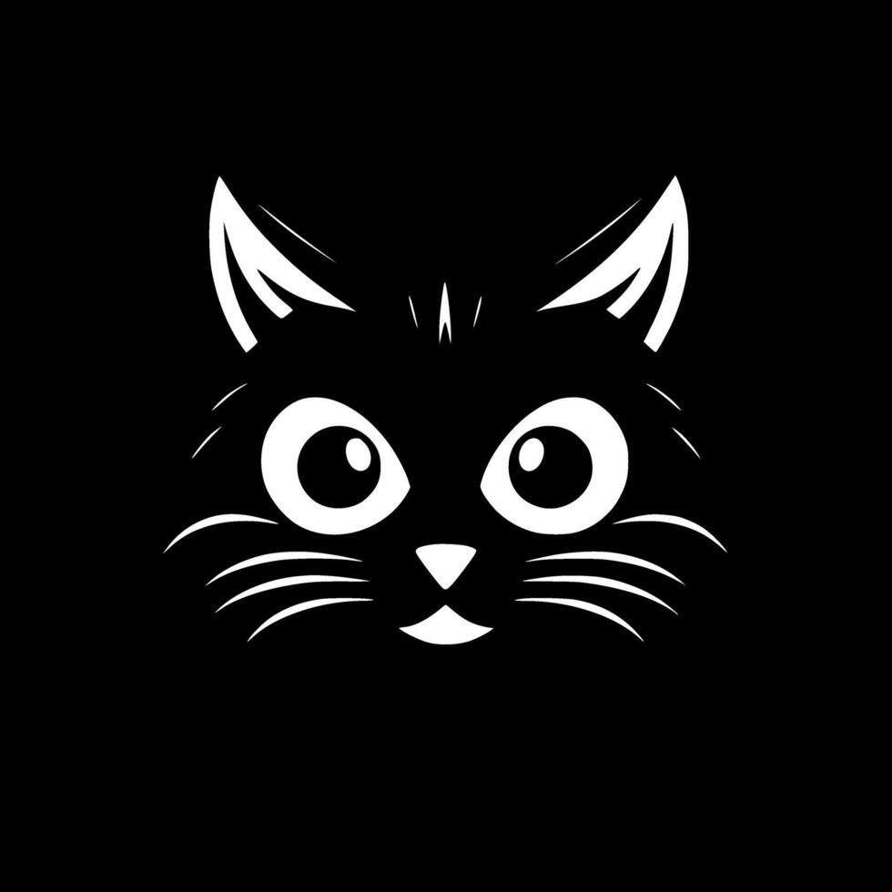 Cat - Black and White Isolated Icon - Vector illustration