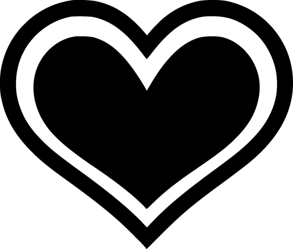 Heart - Black and White Isolated Icon - Vector illustration