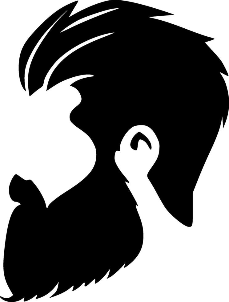 Beard, Minimalist and Simple Silhouette - Vector illustration