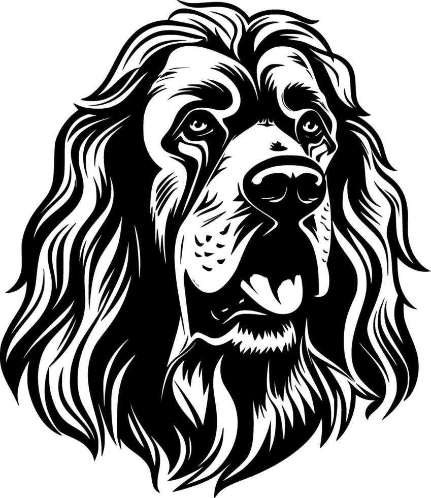 leonberger, negro y blanco vector ilustración