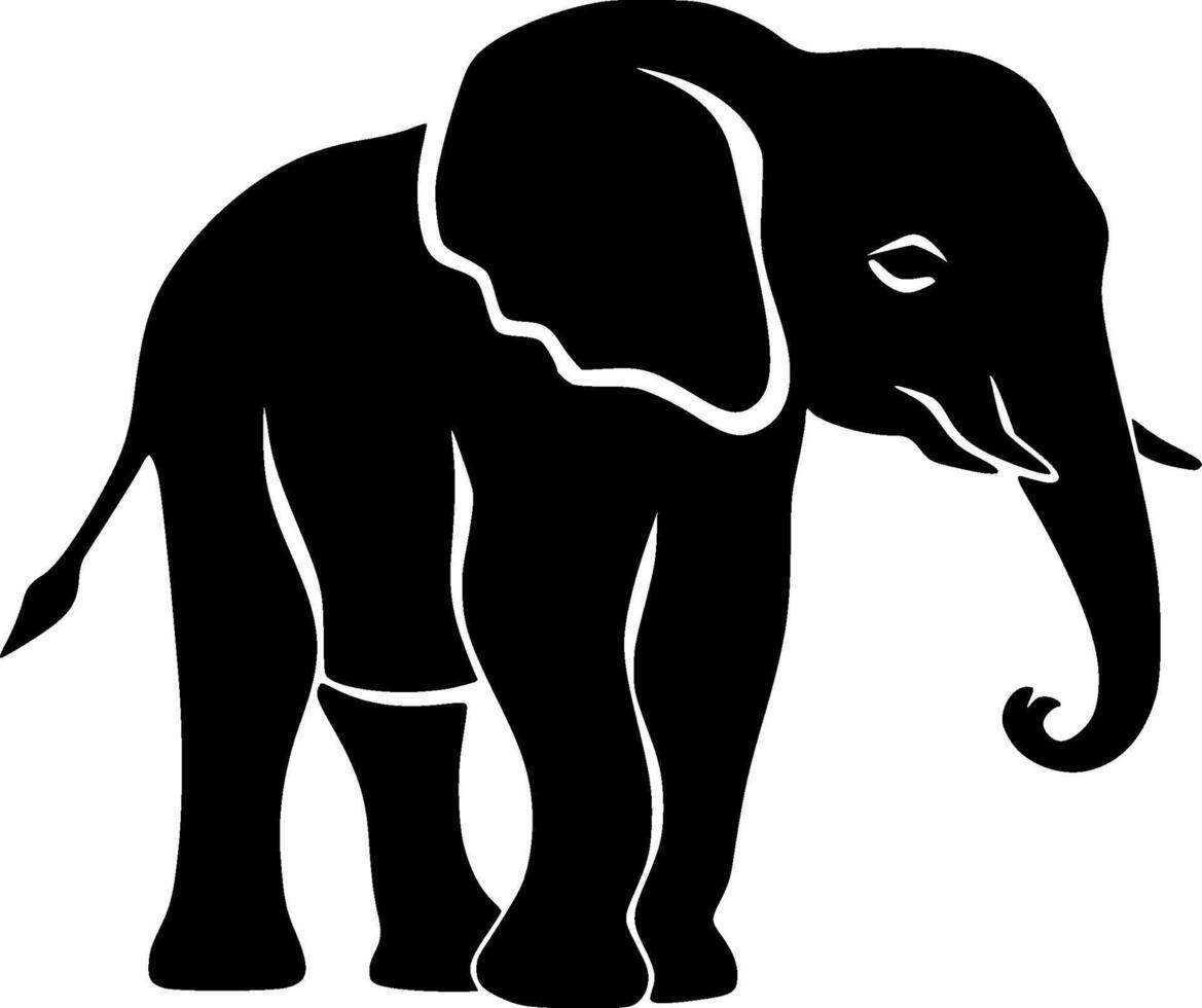 Elephant, Minimalist and Simple Silhouette - Vector illustration