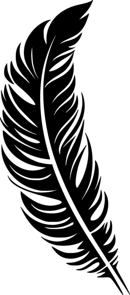 Feather, Black and White Vector illustration