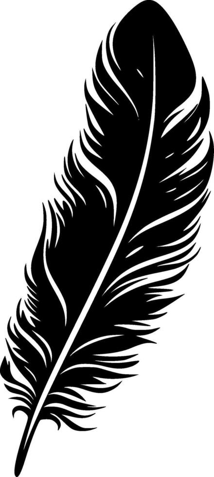 Feather, Black and White Vector illustration