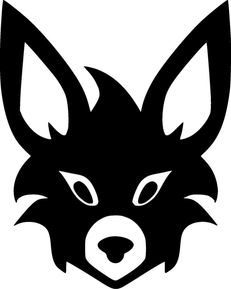 perro - negro y blanco aislado icono - vector ilustración