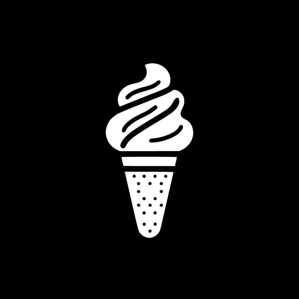 hielo crema - negro y blanco aislado icono - vector ilustración