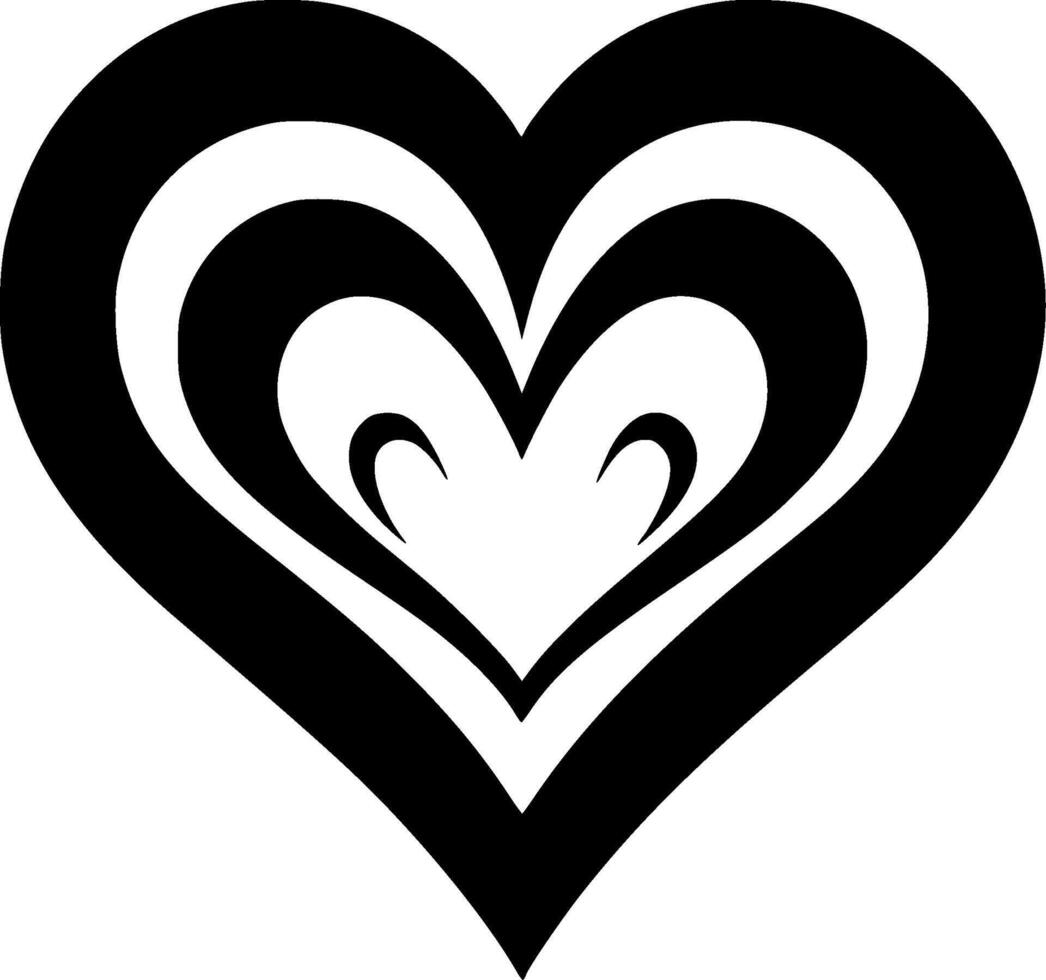 corazón, negro y blanco vector ilustración