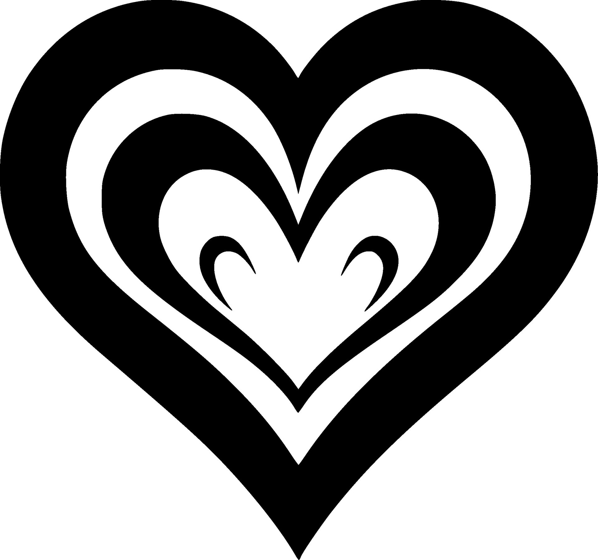 Heart, Black and White Vector illustration 42371541 Vector Art at Vecteezy