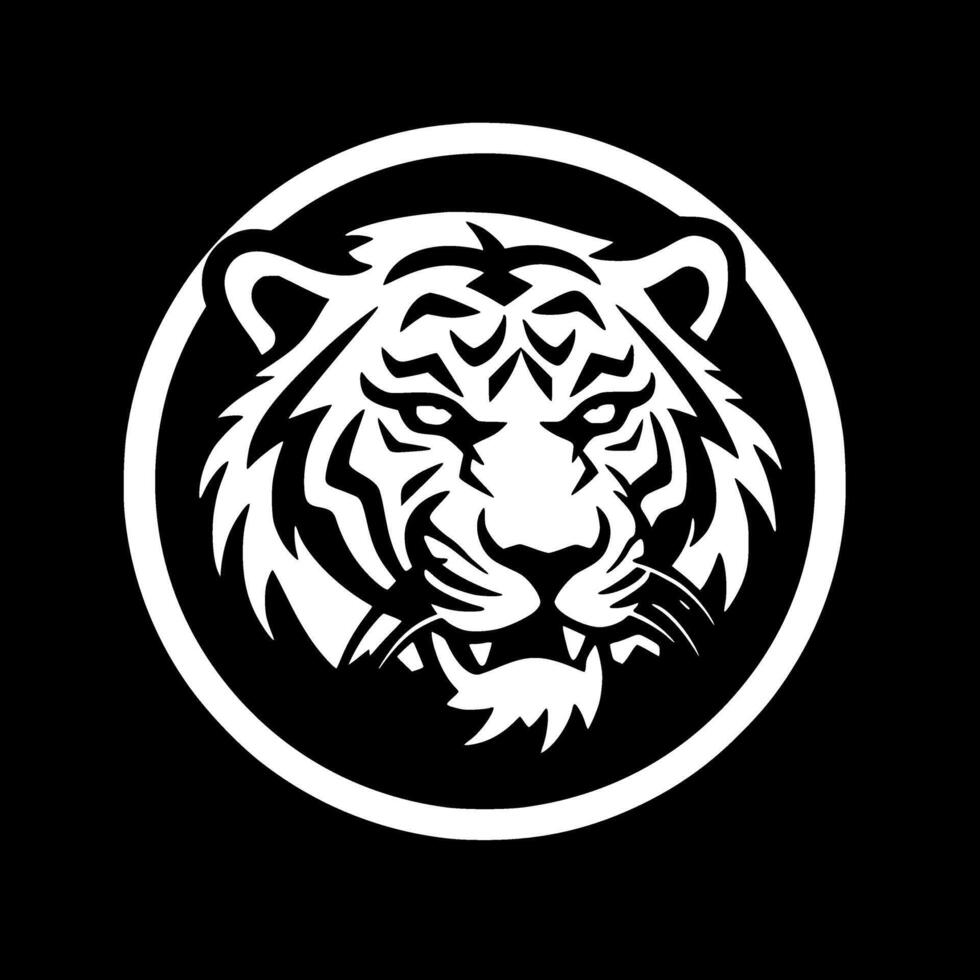 Tiger, Black and White Vector illustration