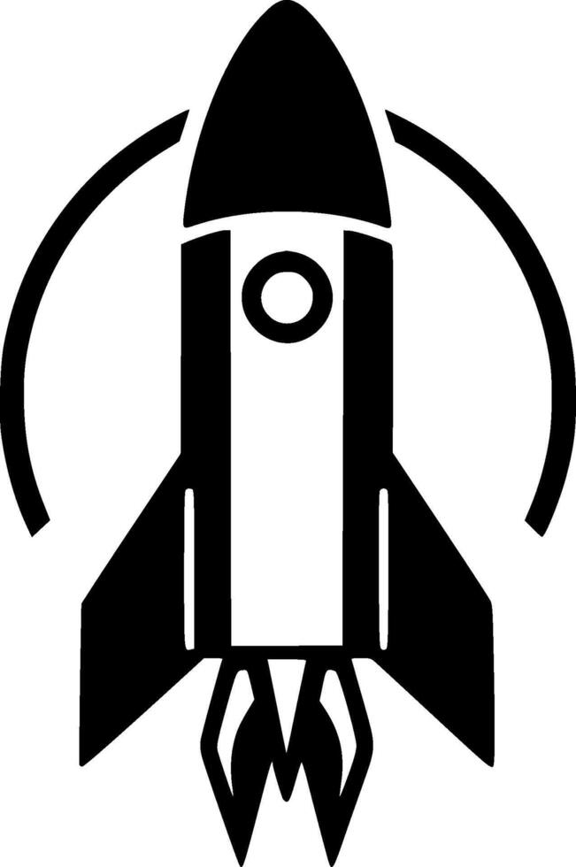 Rocket, Minimalist and Simple Silhouette - Vector illustration
