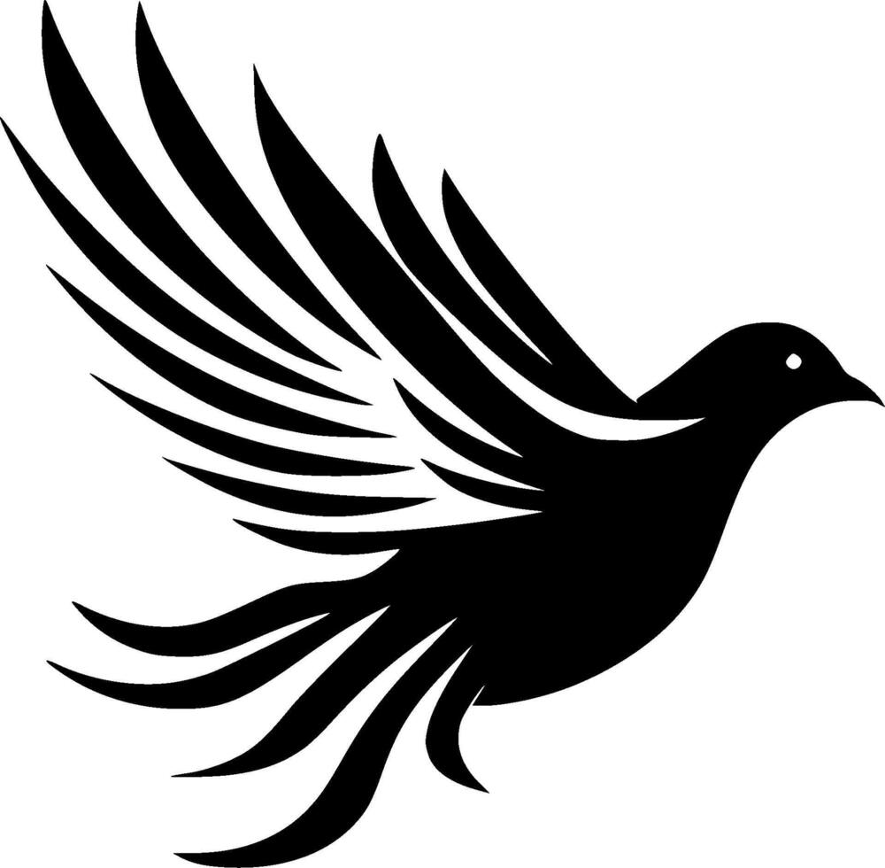 paloma, negro y blanco vector ilustración