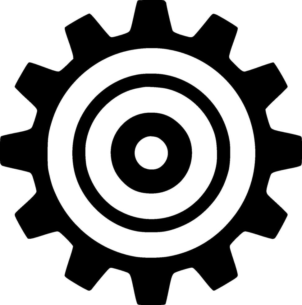 Gear, Black and White Vector illustration