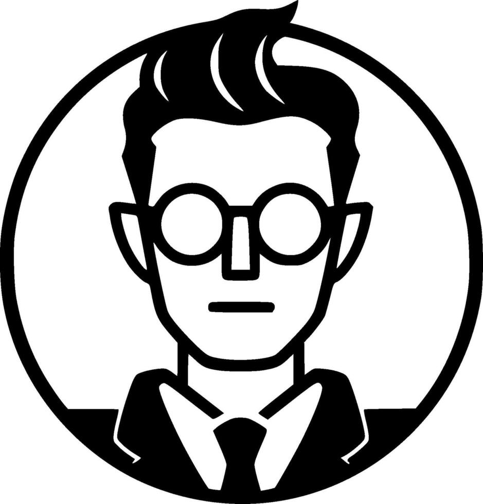 Teacher, Black and White Vector illustration