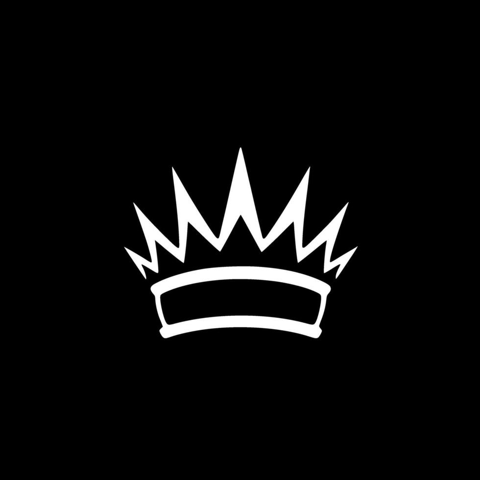 Crown, Black and White Vector illustration