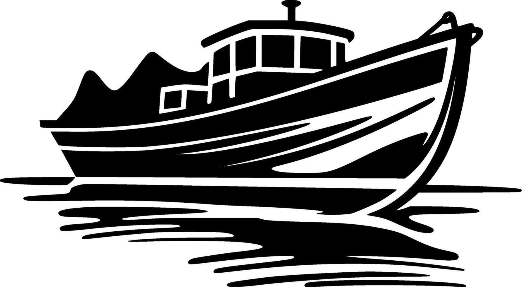 Boat - Minimalist and Flat Logo - Vector illustration