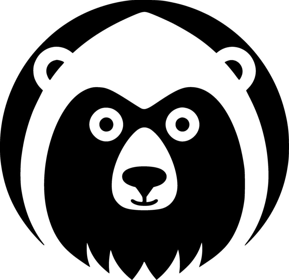 oso - negro y blanco aislado icono - vector ilustración