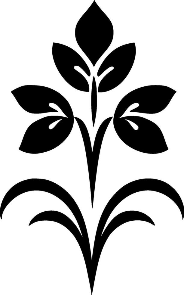 Flower, Black and White Vector illustration