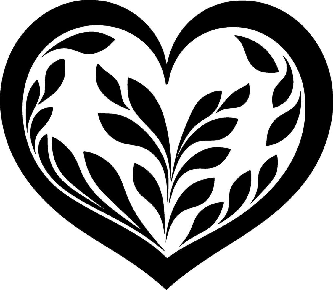 Heart, Black and White Vector illustration