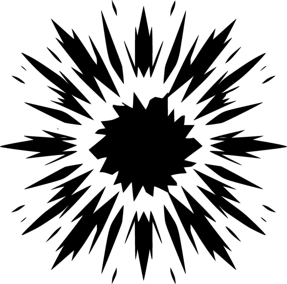 explosión - negro y blanco aislado icono - vector ilustración