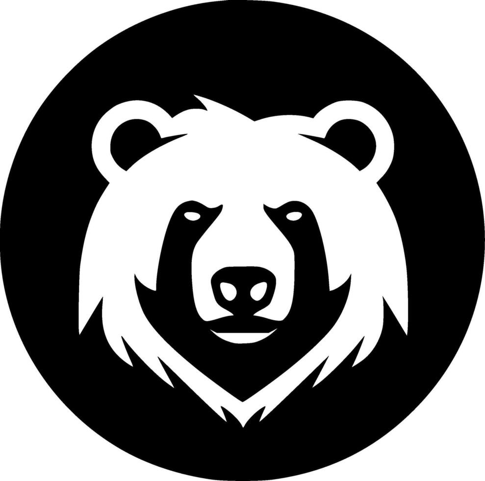 oso - negro y blanco aislado icono - vector ilustración