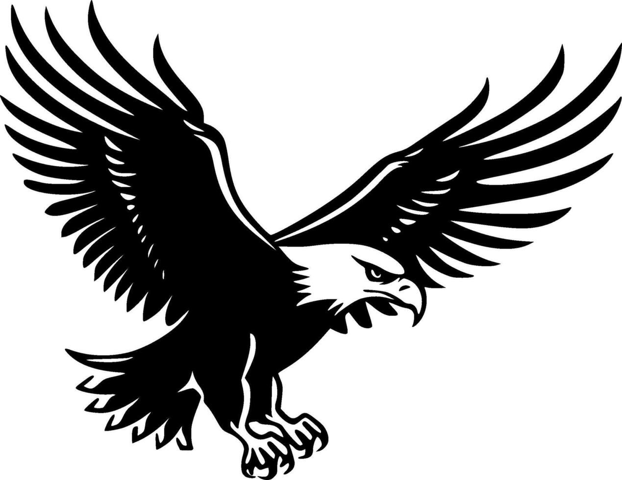 águila - negro y blanco aislado icono - vector ilustración