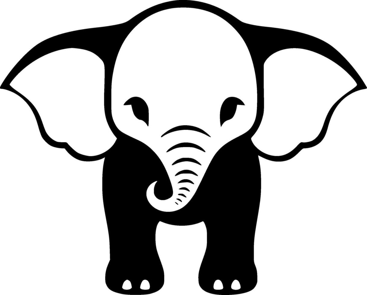 Elephant, Minimalist and Simple Silhouette - Vector illustration