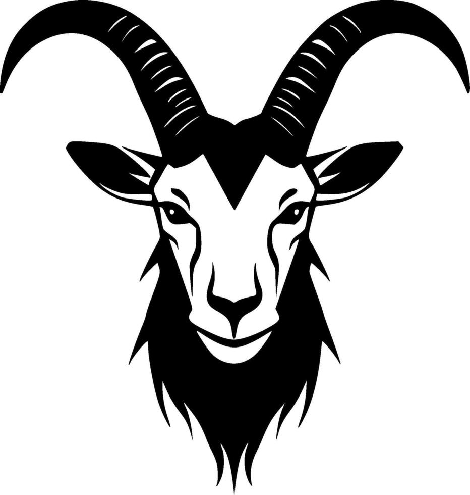 Goat, Black and White Vector illustration