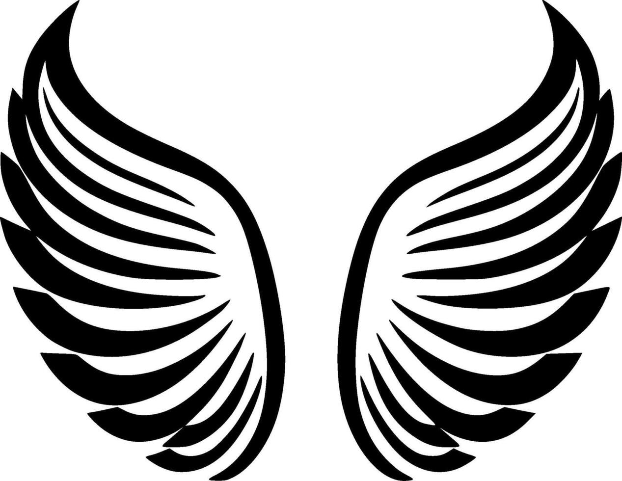 Angel Wings, Minimalist and Simple Silhouette - Vector illustration