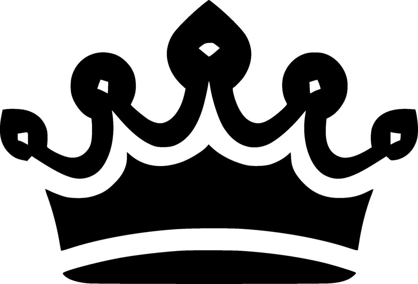 Crown, Black and White Vector illustration