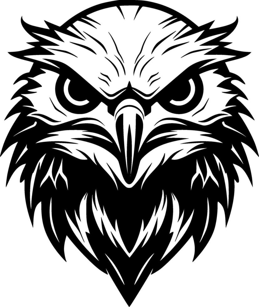 Falcon, Black and White Vector illustration