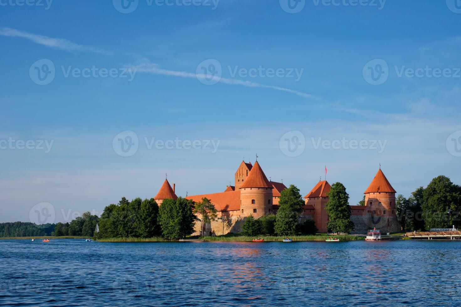 Trakai Island Castle in lake Galve, Lithuania photo