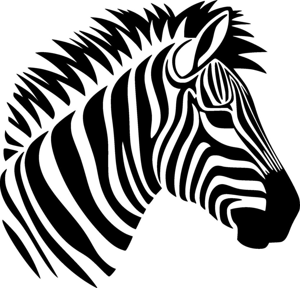 Zebra, Black and White Vector illustration