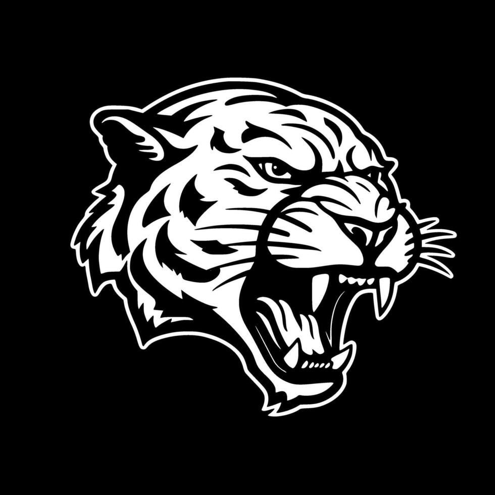 Panther - Black and White Isolated Icon - Vector illustration