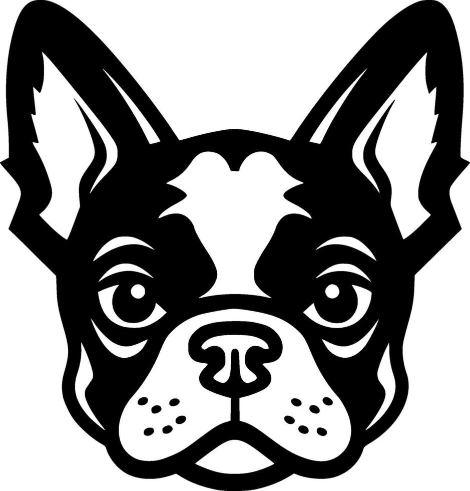 francés buldog - negro y blanco aislado icono - vector ilustración