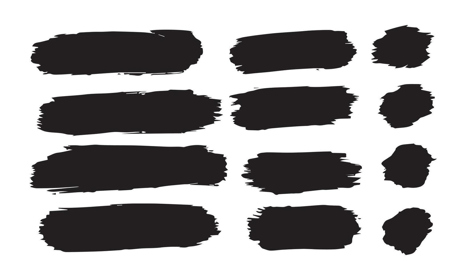 Vector highlighter brush lines. Marker pen highlight underline strokes.