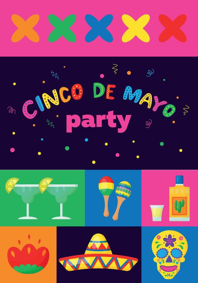 Cinco De Mayo. Inscription May 5 in Spanish. Holiday concept. vector