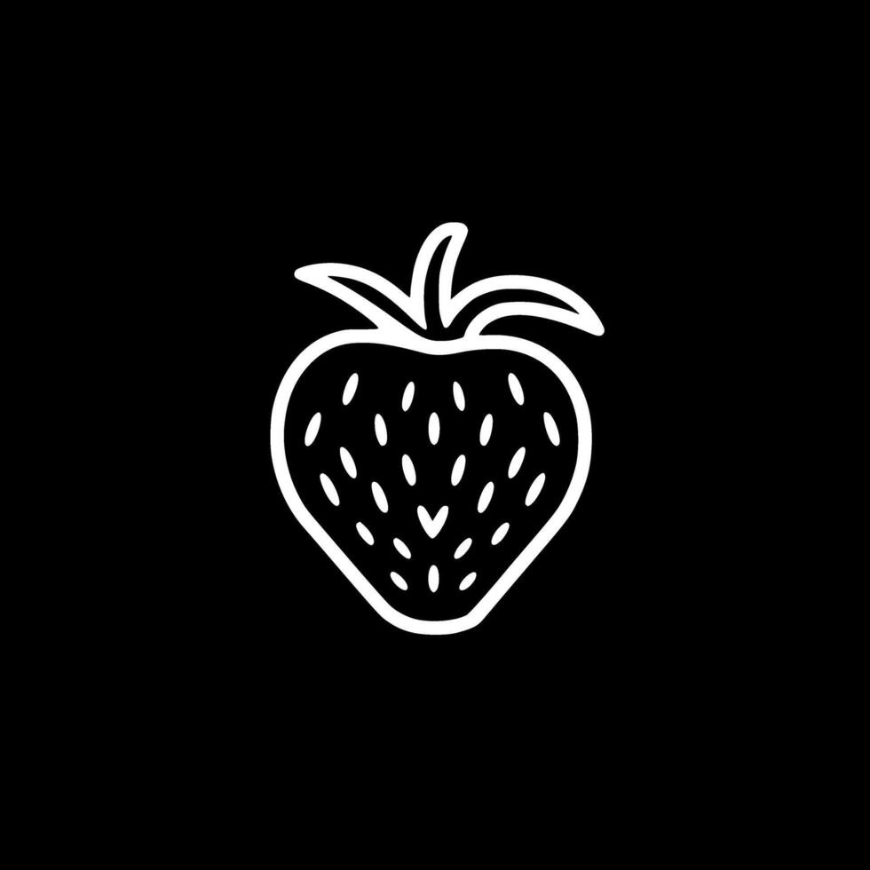 Strawberry, Minimalist and Simple Silhouette - Vector illustration