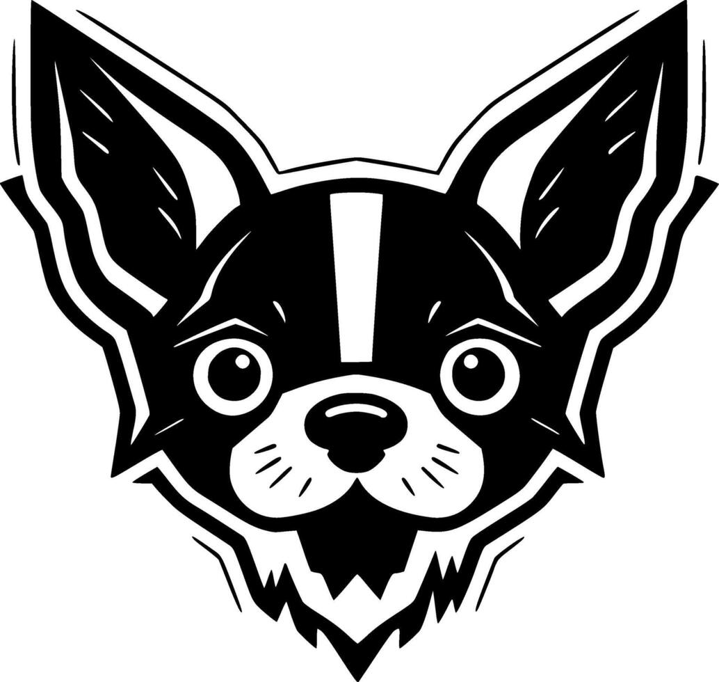 Chihuahua, Black and White Vector illustration