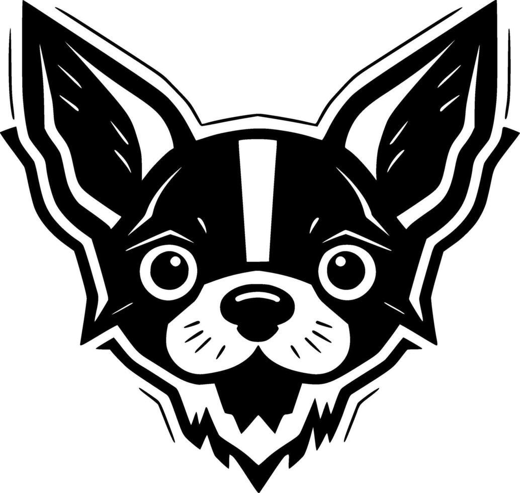 chihuahua, negro y blanco vector ilustración