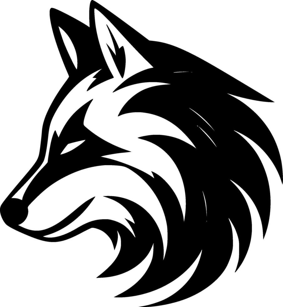 Wolf, Black and White Vector illustration