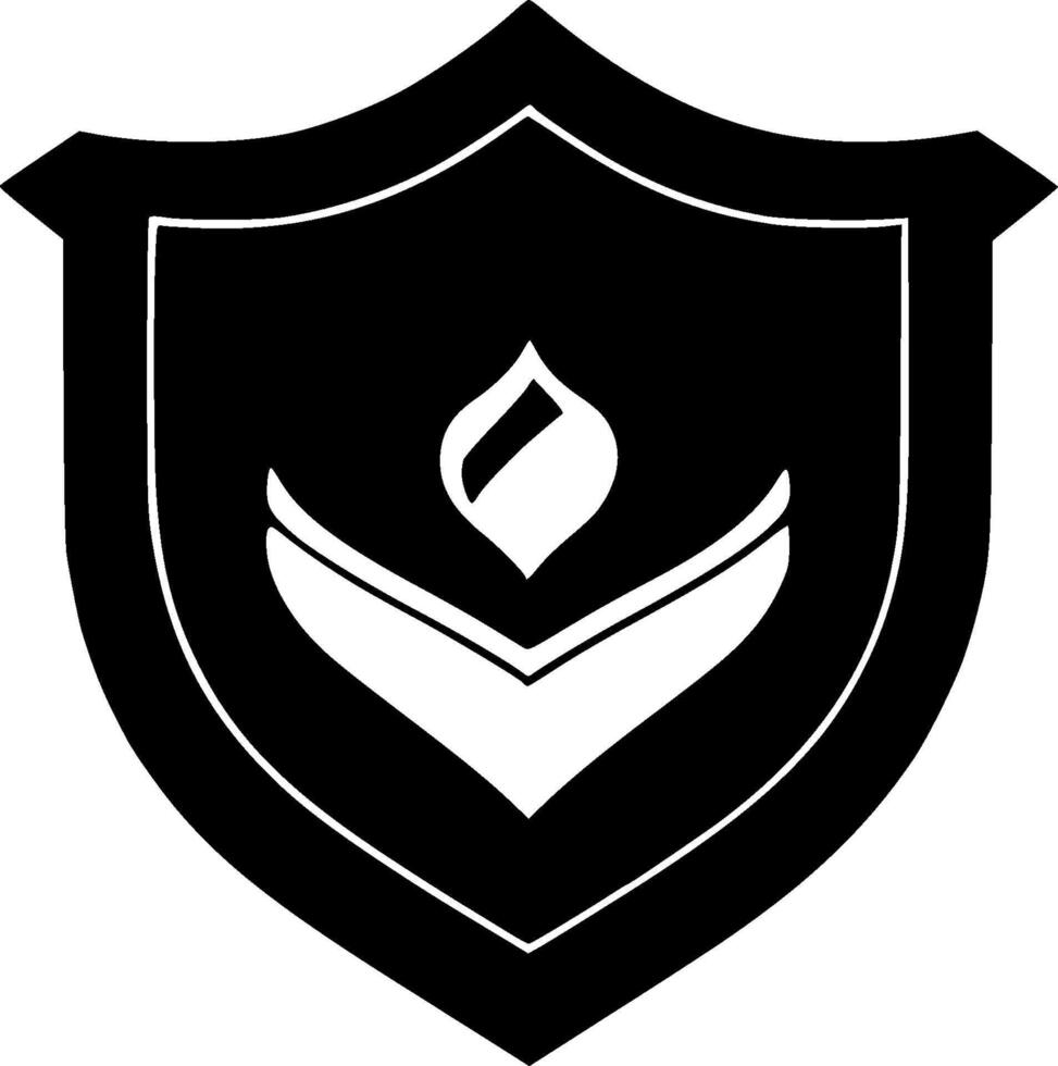 Shield - Black and White Isolated Icon - Vector illustration