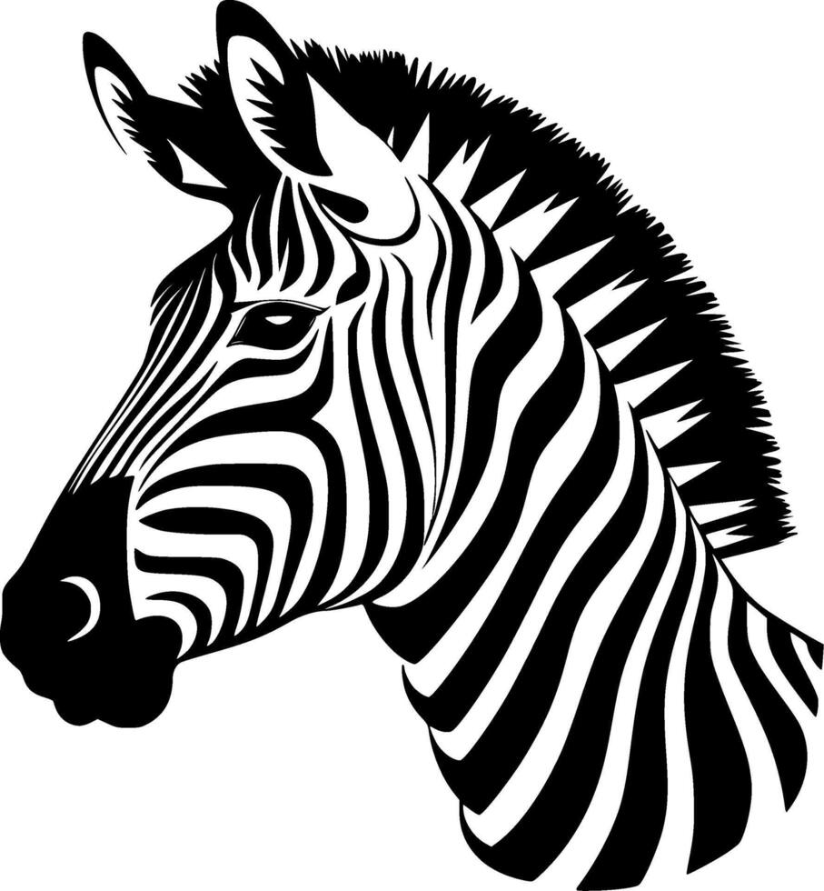 Zebra, Black and White Vector illustration